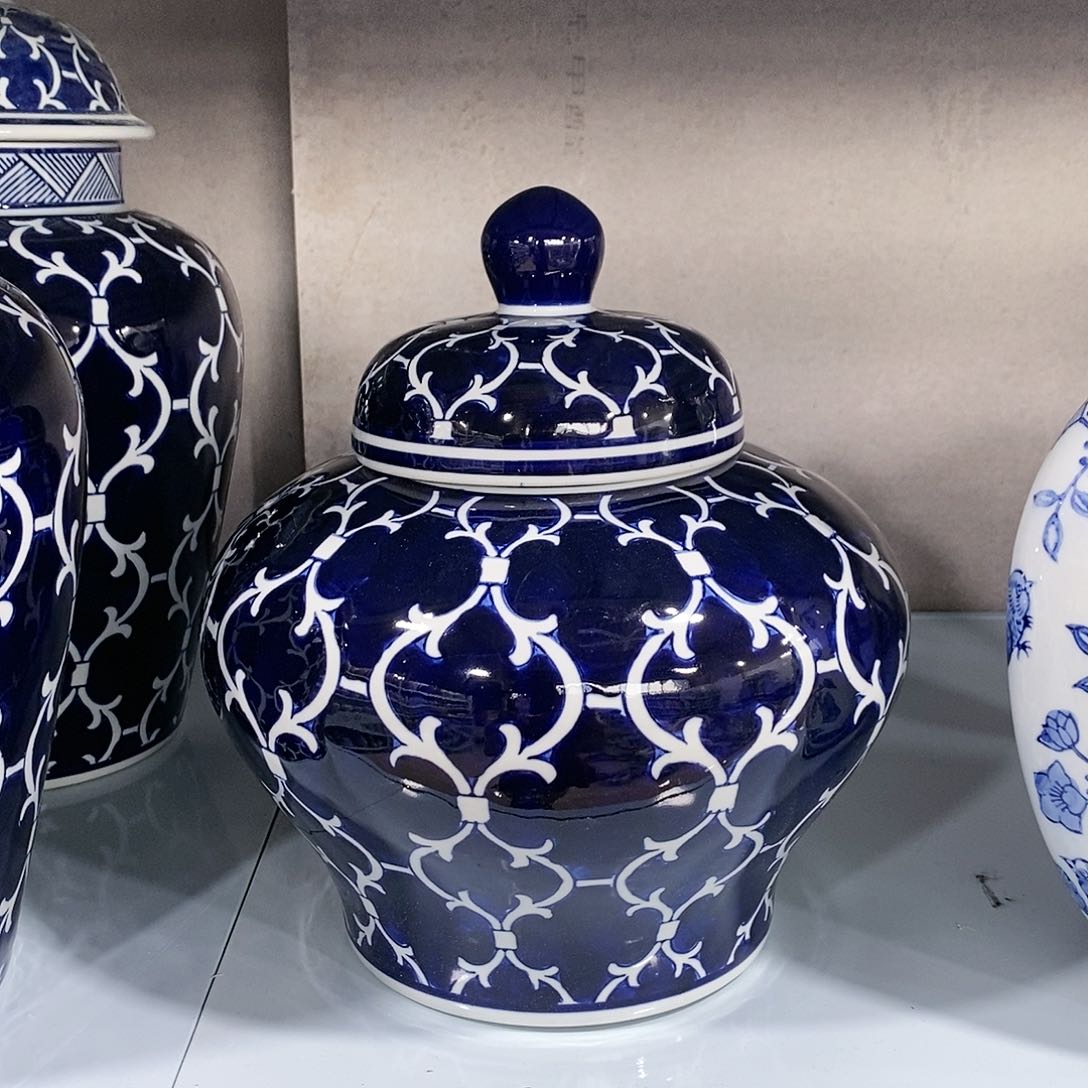 【闪购商品】摆件宝蓝色储物罐瓷器27.23…………
