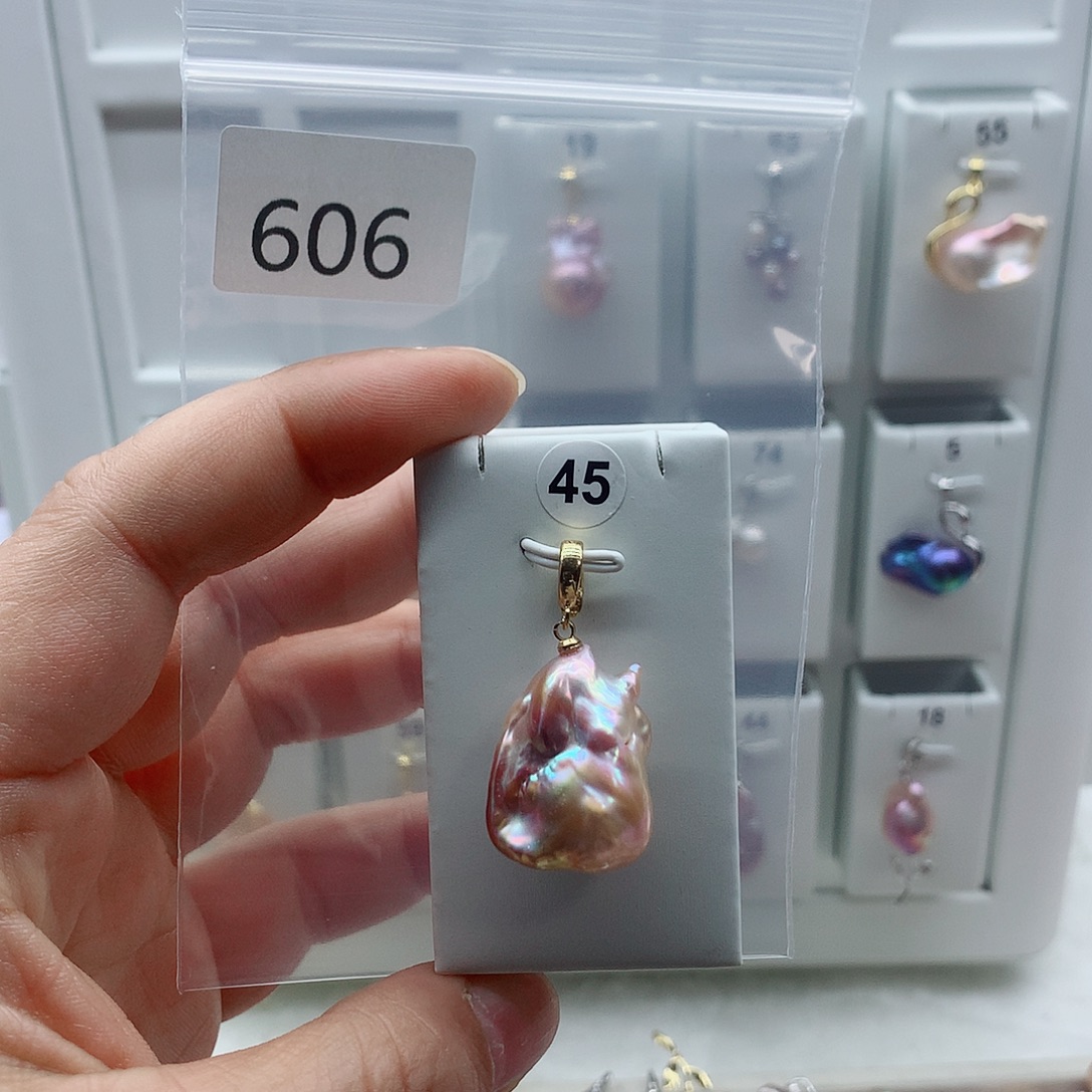 合金吊坠(不含链)淡水珍珠