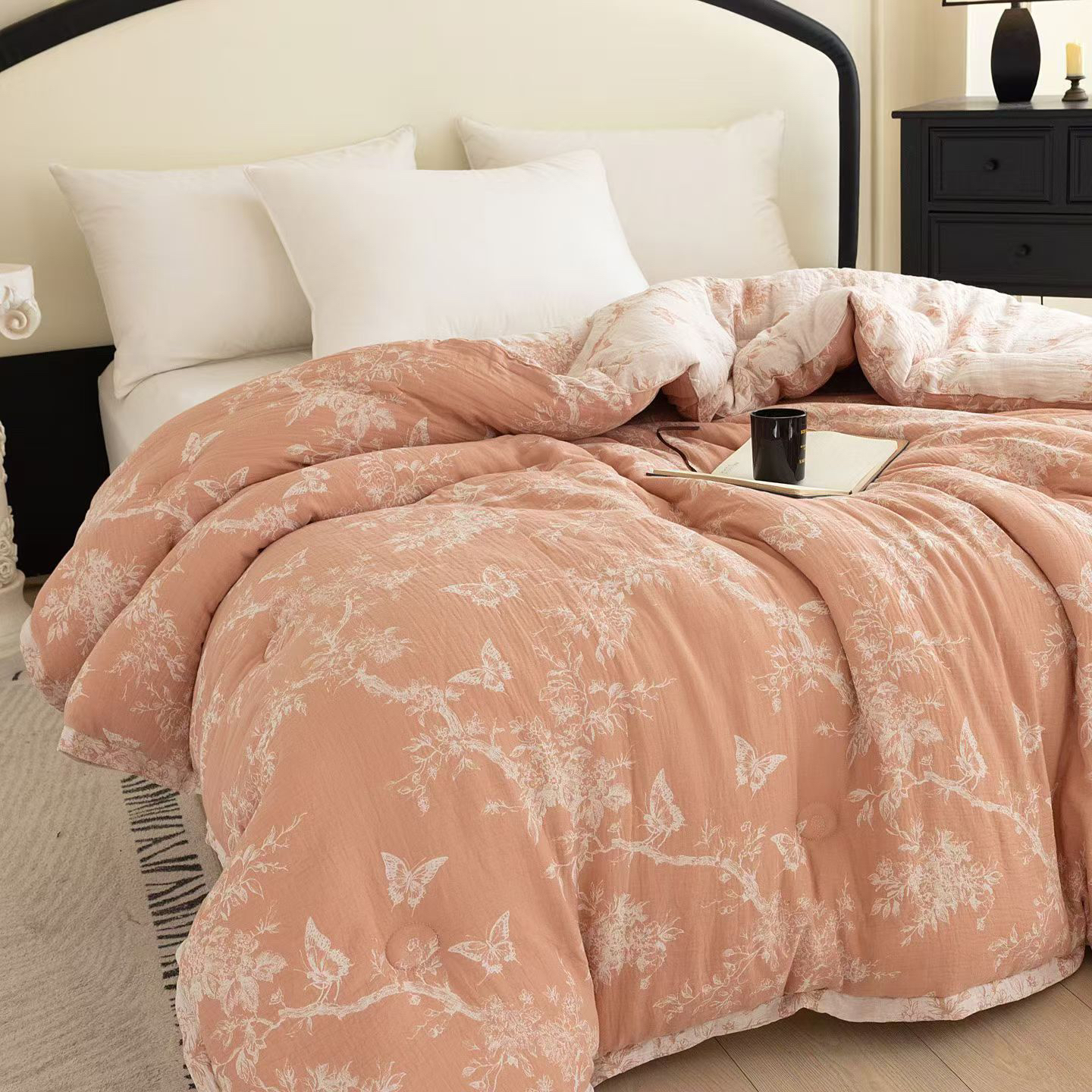 高奢双层纱被芯春秋被冬被可机洗柔软透气保暖