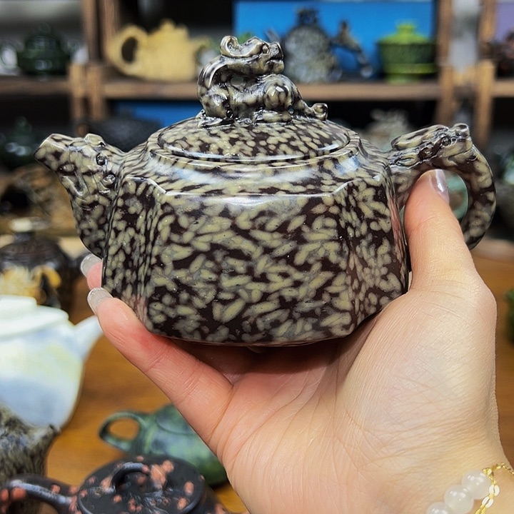 茶空间天然原石米粒龙尊金**堂
