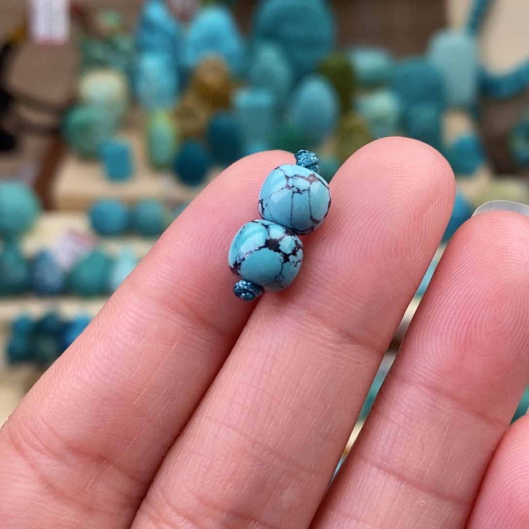 绿松石珠宝奇石未镶嵌7.2mm