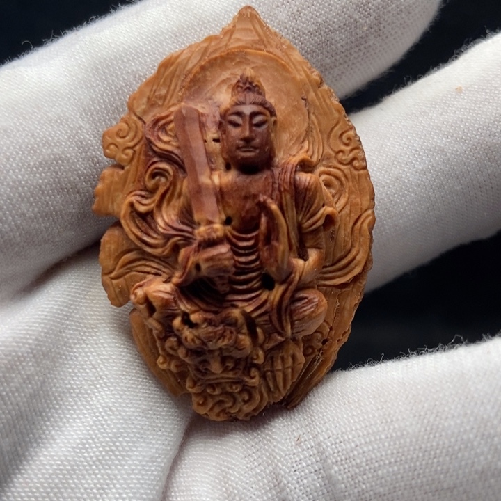 桃核纯手工文殊菩萨
