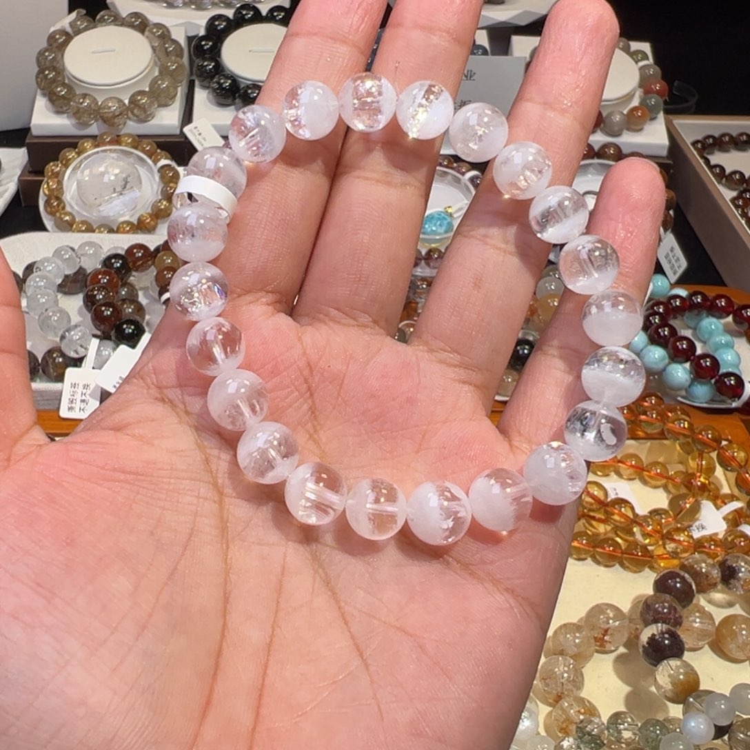 水晶未镶嵌手链彩虹白幽灵