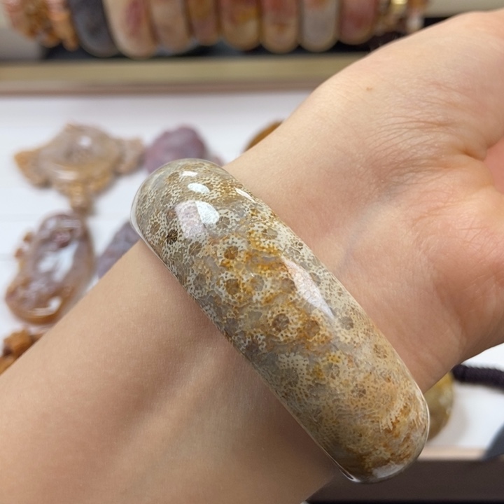 硅化玉手镯未镶嵌58圈口 21号链接