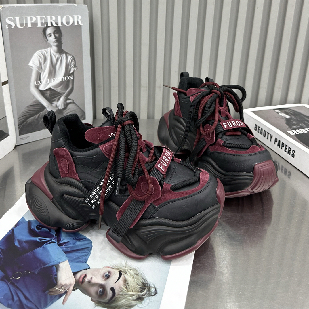 撞色炸街老爹鞋女2025新款7cm厚底增高显脚小百搭休闲运动鞋女鞋