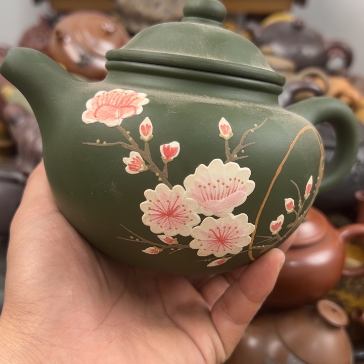 紫砂茶壶紫砂壶花泥，花开片
