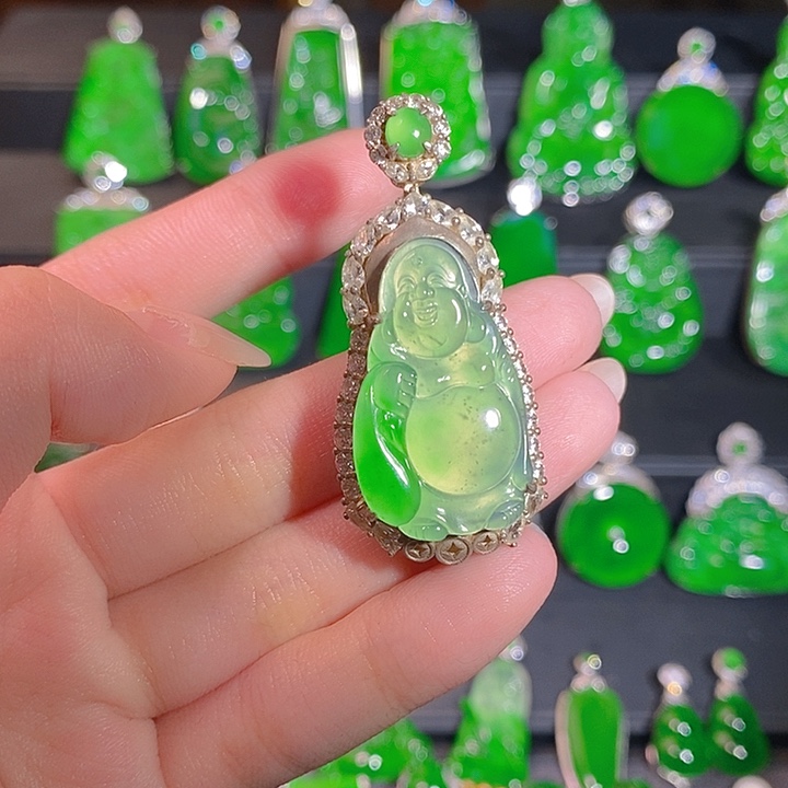 翡翠银S925镶嵌颈饰
