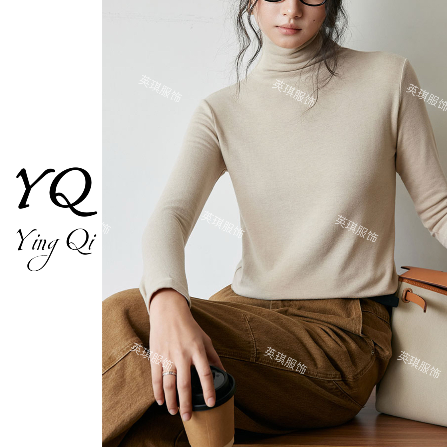 【英琪水溶】堆堆领原绒衣 立体裁剪 0压感 极简廓形 美丽诺羊毛