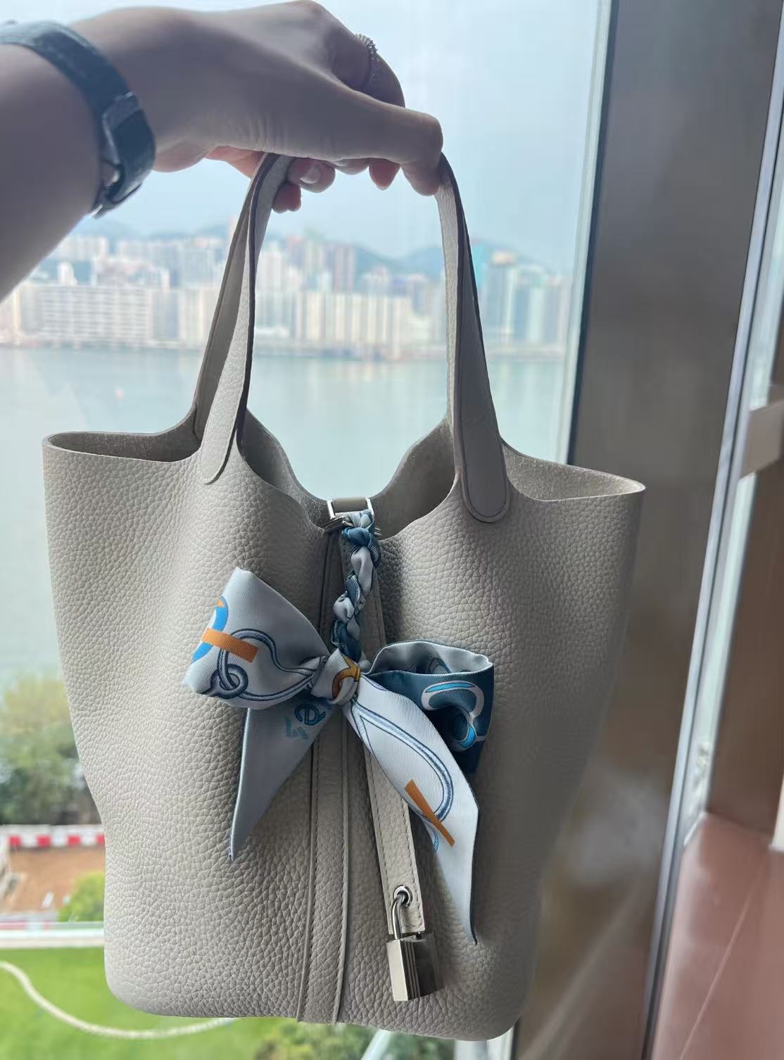 95新 Hermes/爱马仕 GGS爱马仕picotin22珍珠灰银扣tc/52616195