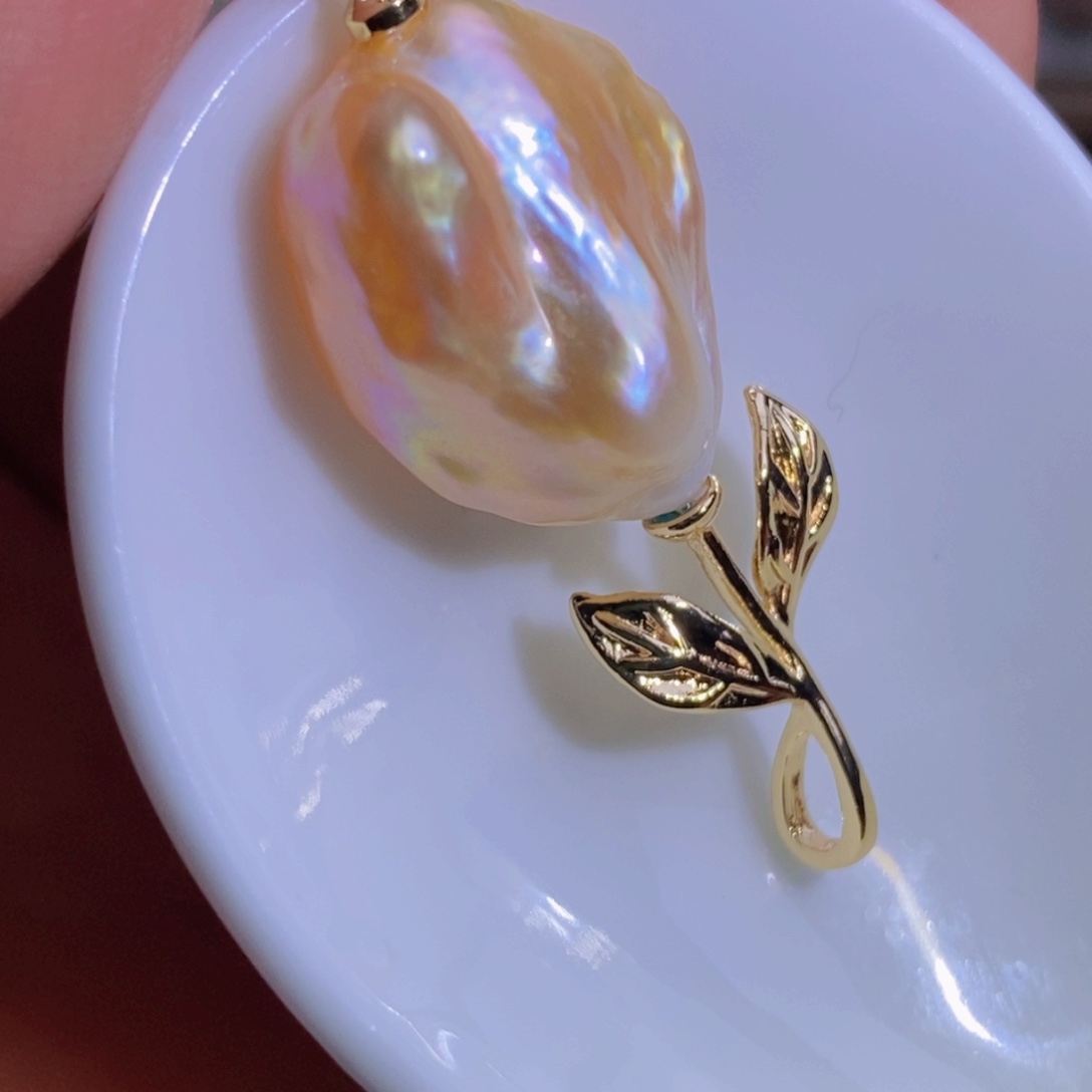 银S925镶嵌天然淡水珍珠淡水珍珠