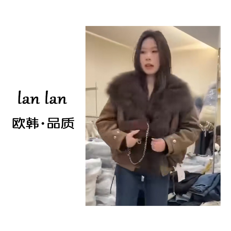 琪琪-冬上新【真毛毛领羽绒派克】D815韩版洋气真毛毛领羽绒服