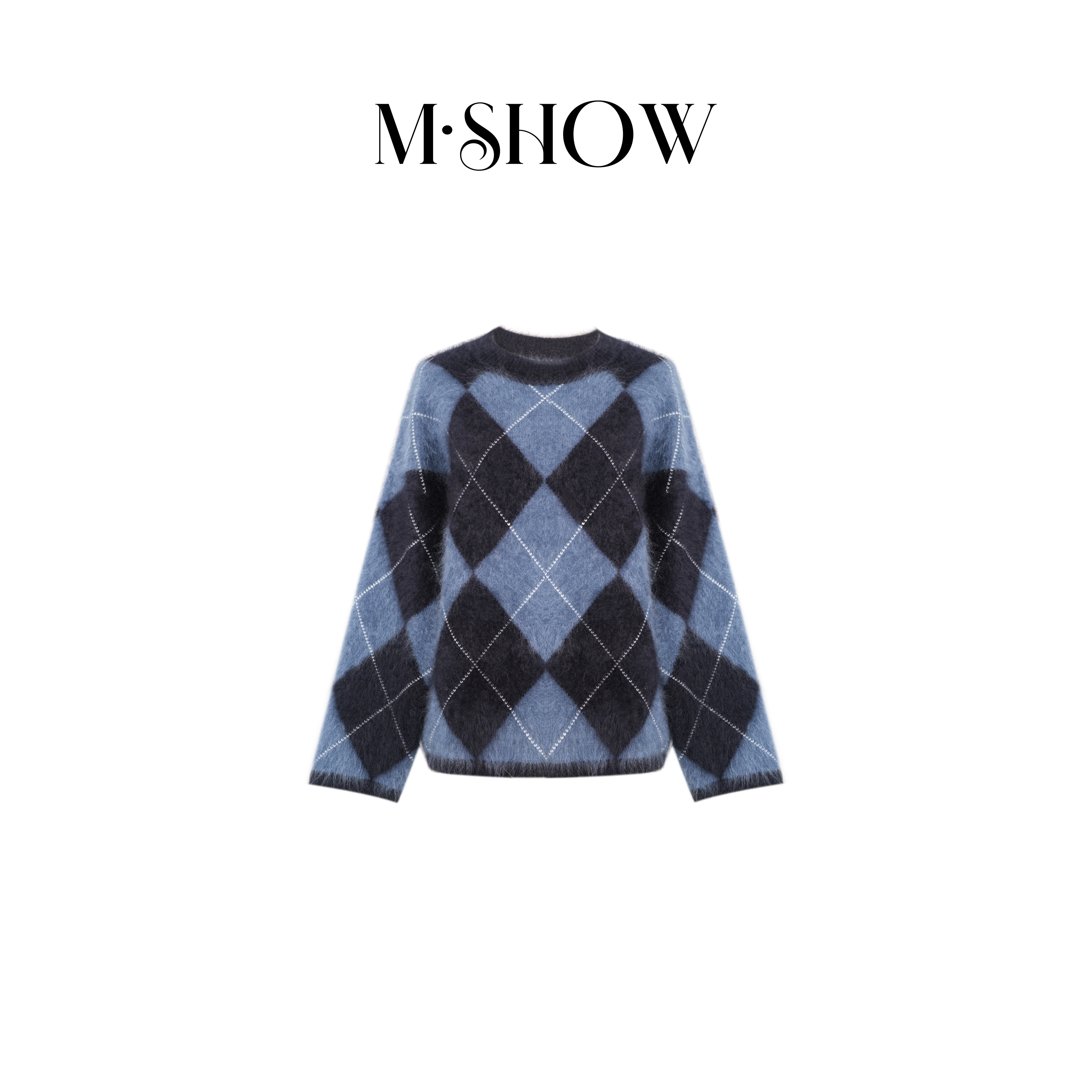 【墨秀毛衫】100%山羊绒2股26支纯色女士长袖拉毛羊绒衫846M