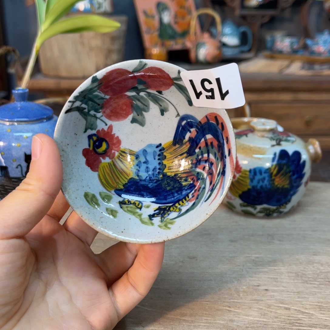 壶素浅陶瓷手工手绘