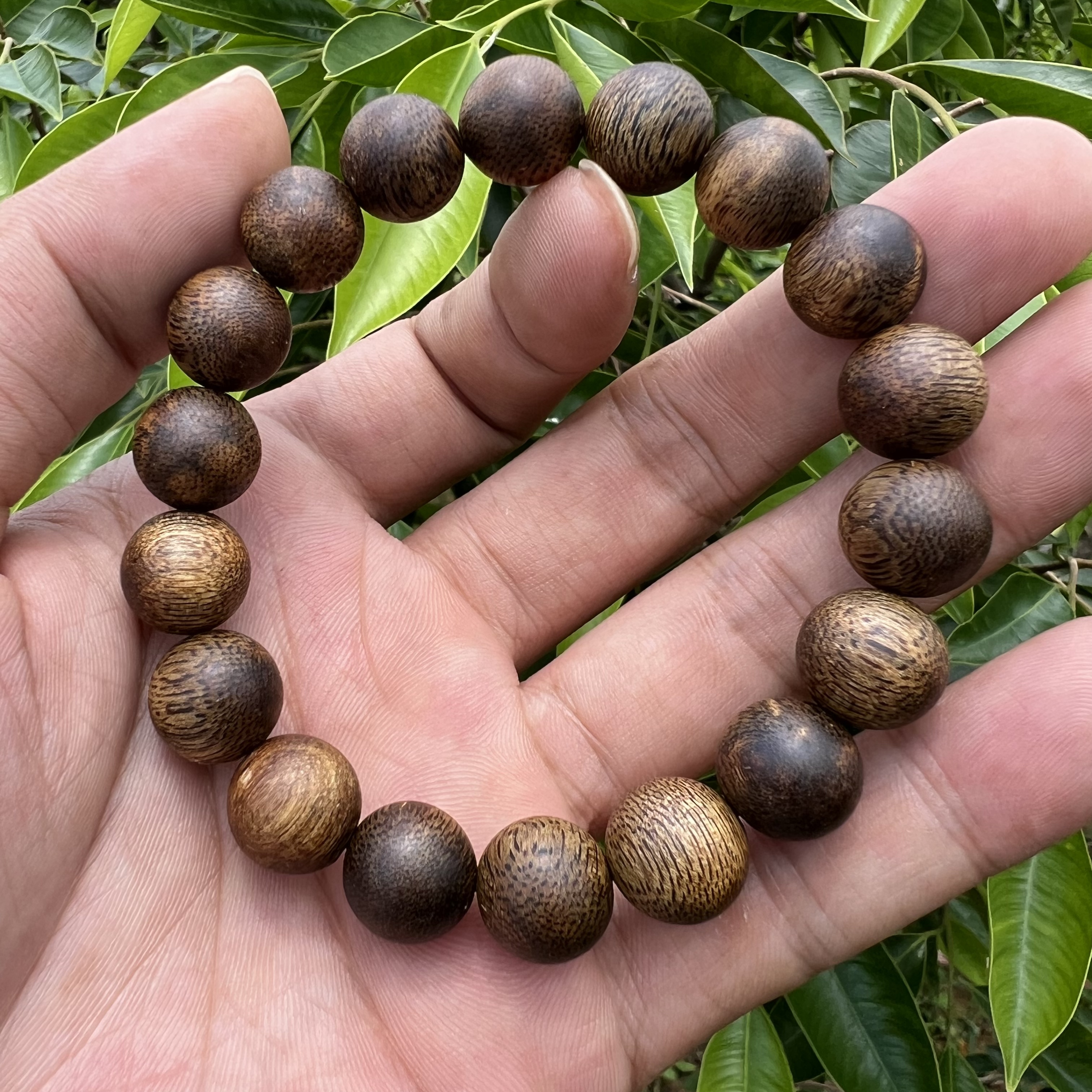 沉香手串卡12mm圆珠单圈天然奇楠沉香大气手串文玩手串