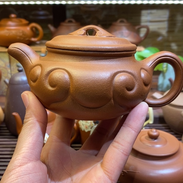 鱼***茶壶紫砂微瑕全手工壶仿古如意