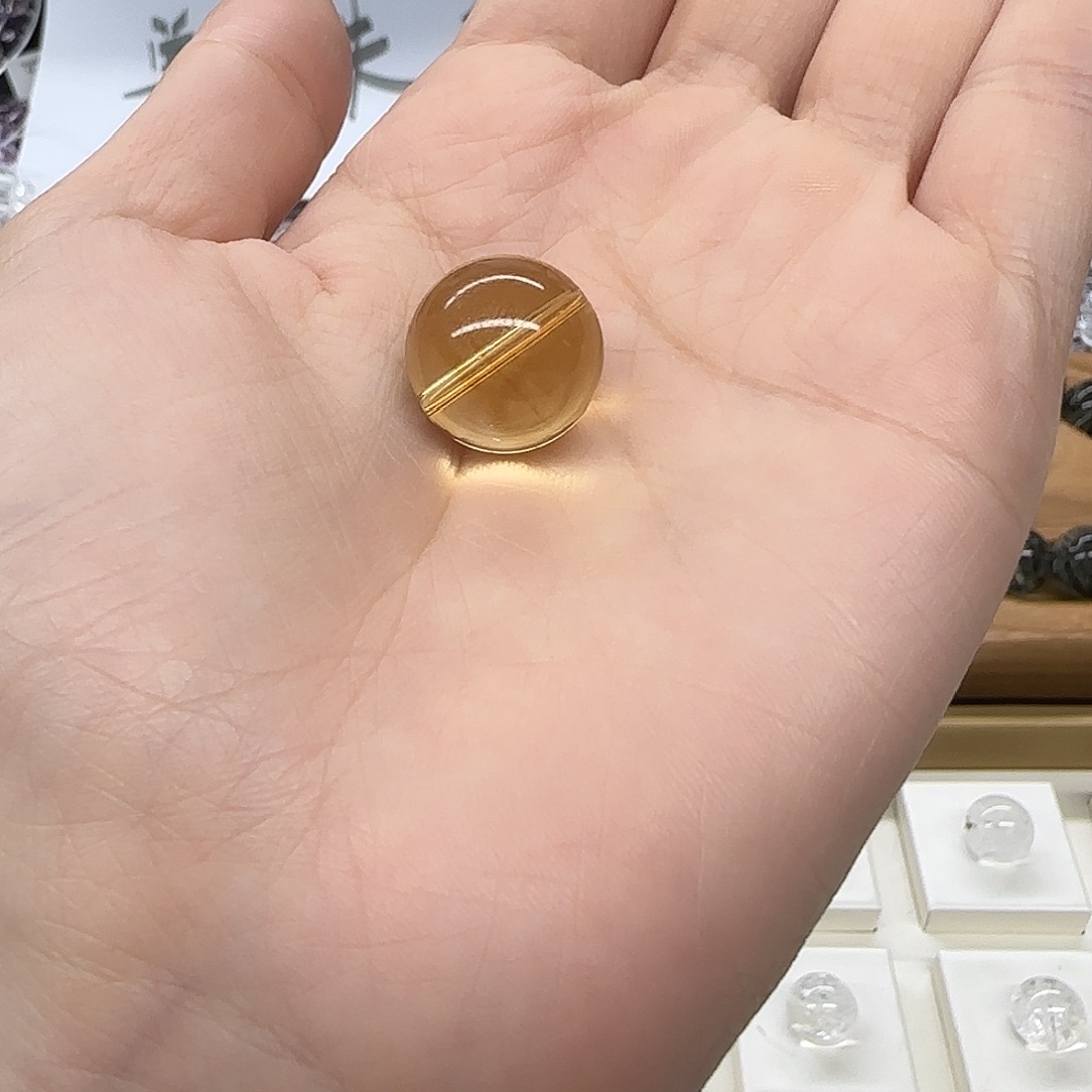 水晶手串未镶嵌15黄水单珠