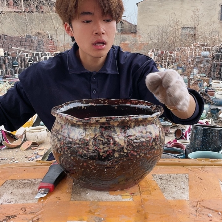 无铅玻璃宜兴紫砂花盆