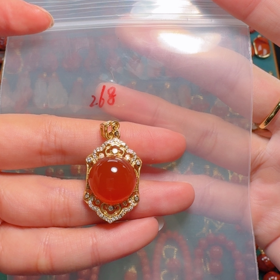 南红玛瑙南红银S925镶嵌