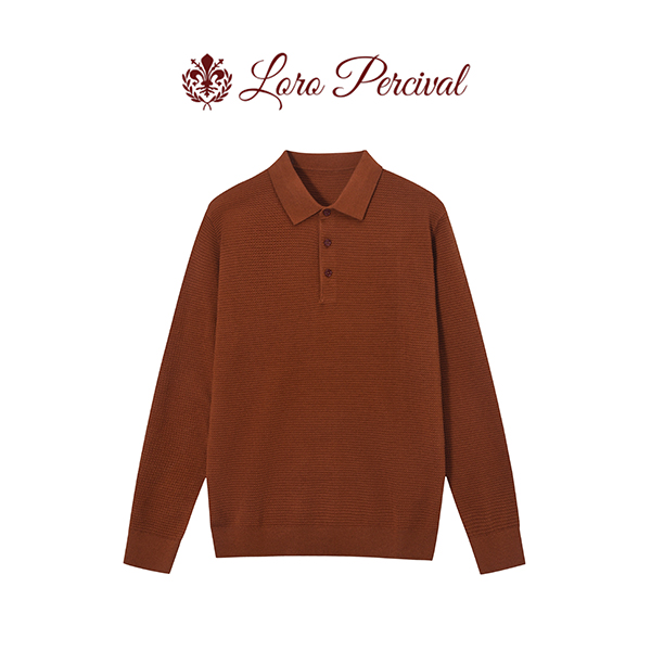 杰家-26901 25FW 秋冬新款 桑蚕丝混纺绵羊毛针织polo