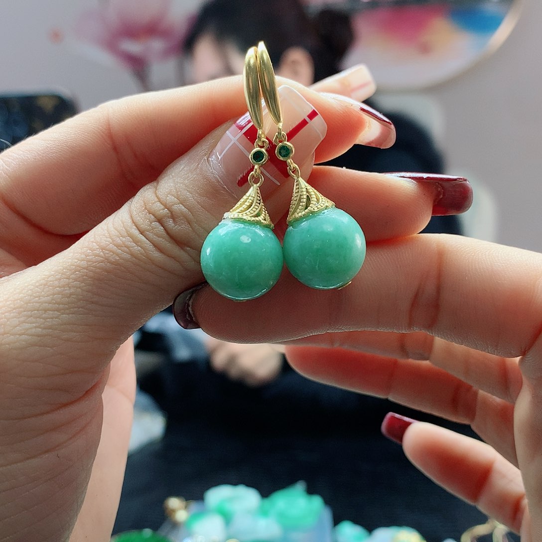 【闪购商品】翡翠耳饰银S925镶嵌，