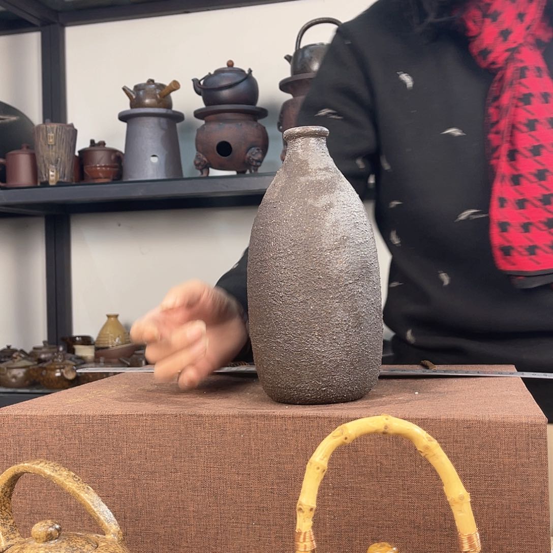 紫泥茶壶紫砂粗陶茶器