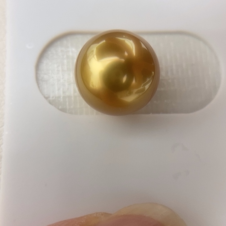 未镶嵌裸珠海水珍珠11.0mm正圆深浓金小极光