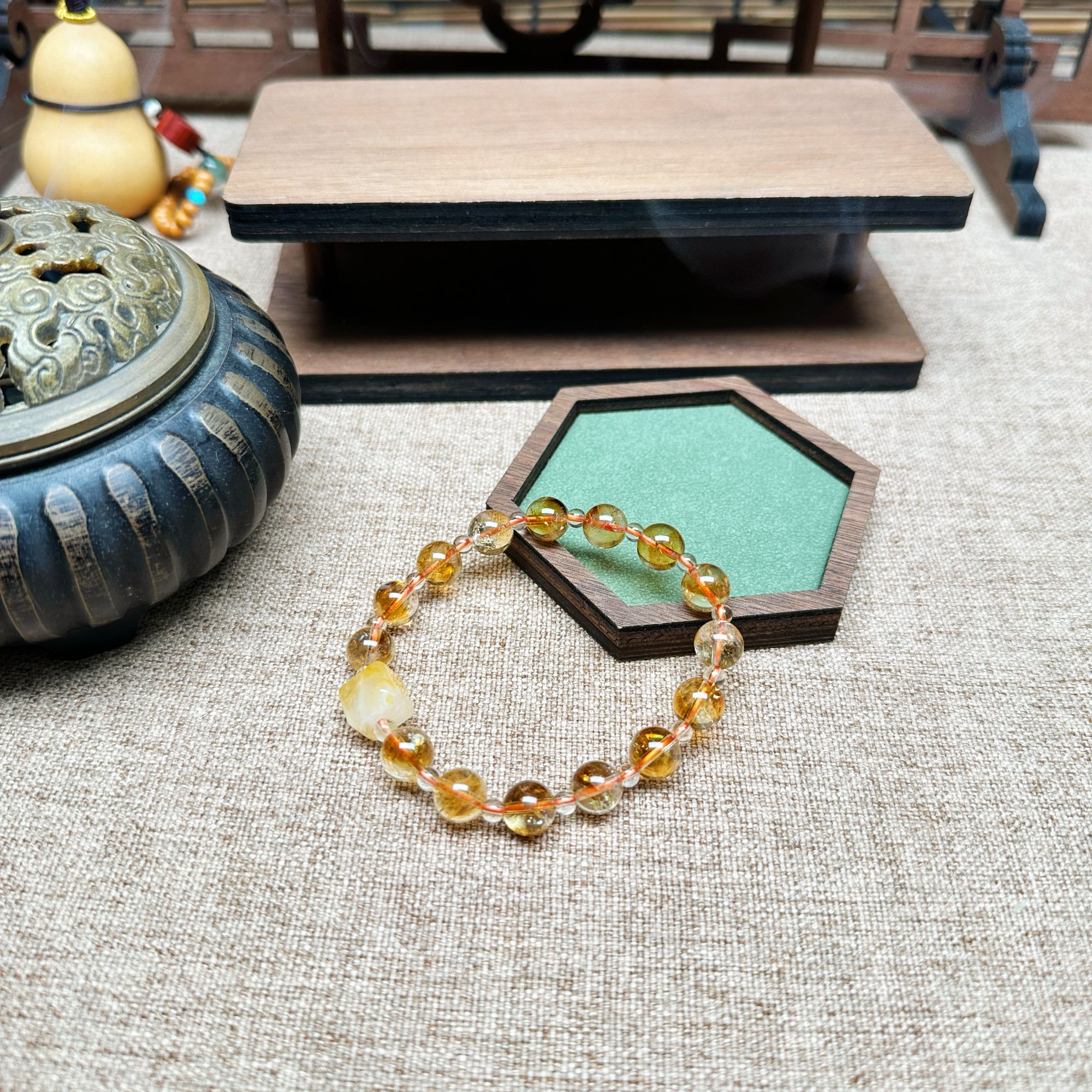 天然7A黄塔晶8mm单圈气质显白年轻款贵气叠戴手串2025年新款店铺