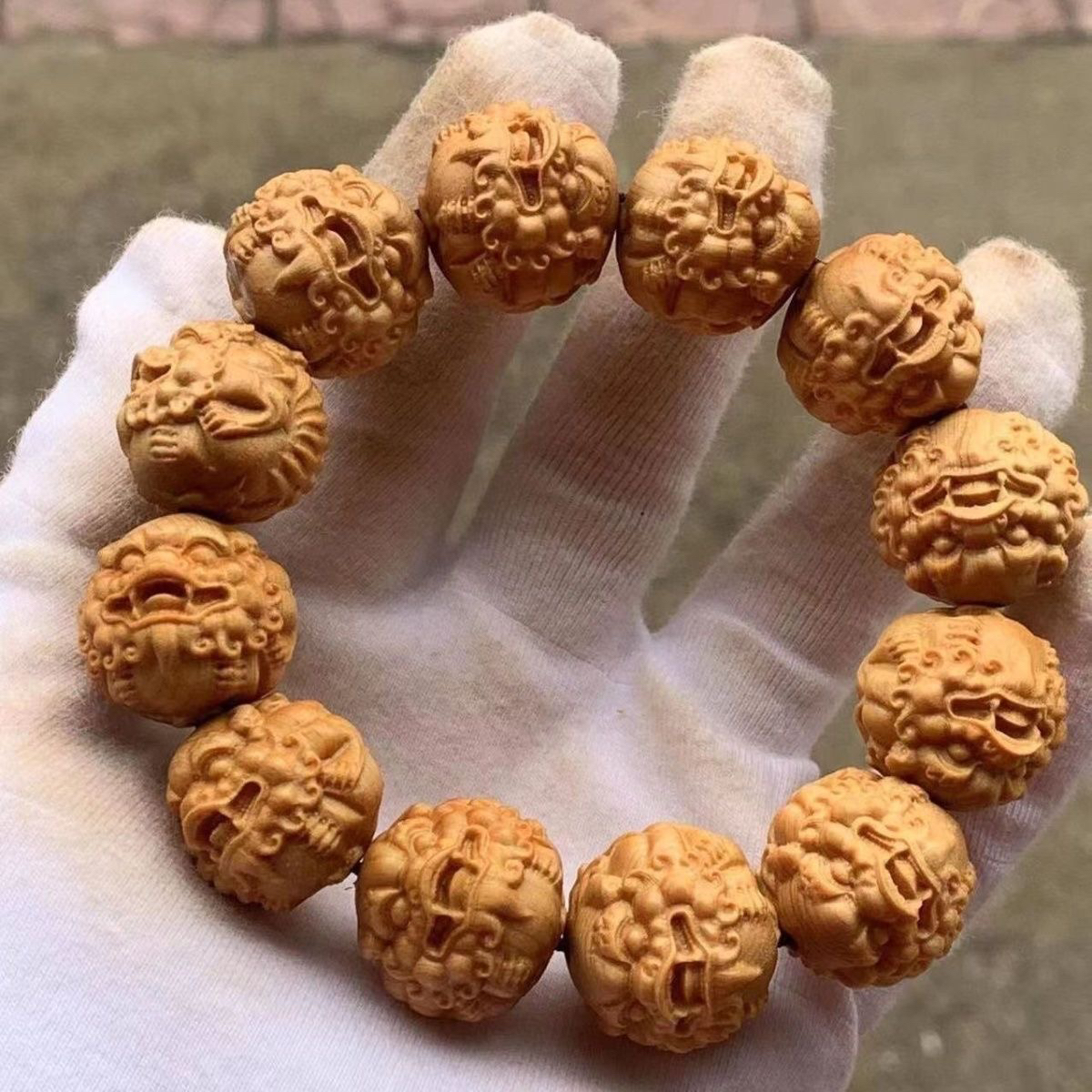 崖柏木雕手把玩物件貔貅创意实木雕刻饰品盘玩工艺品