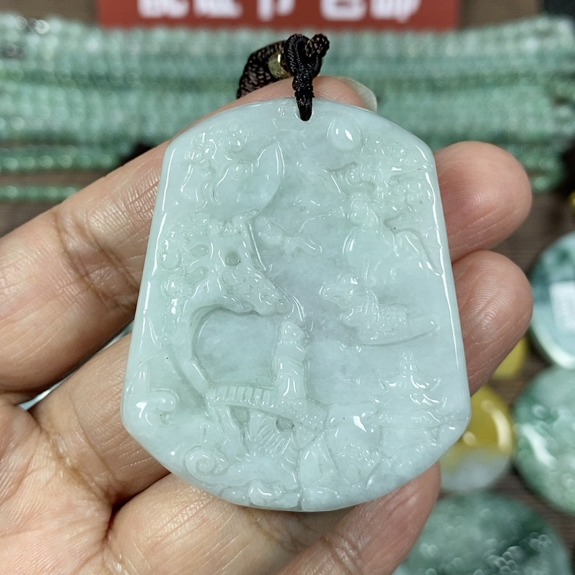 【闪购商品】翡翠颈饰未镶嵌玉吊坠翡翠玉山水牌