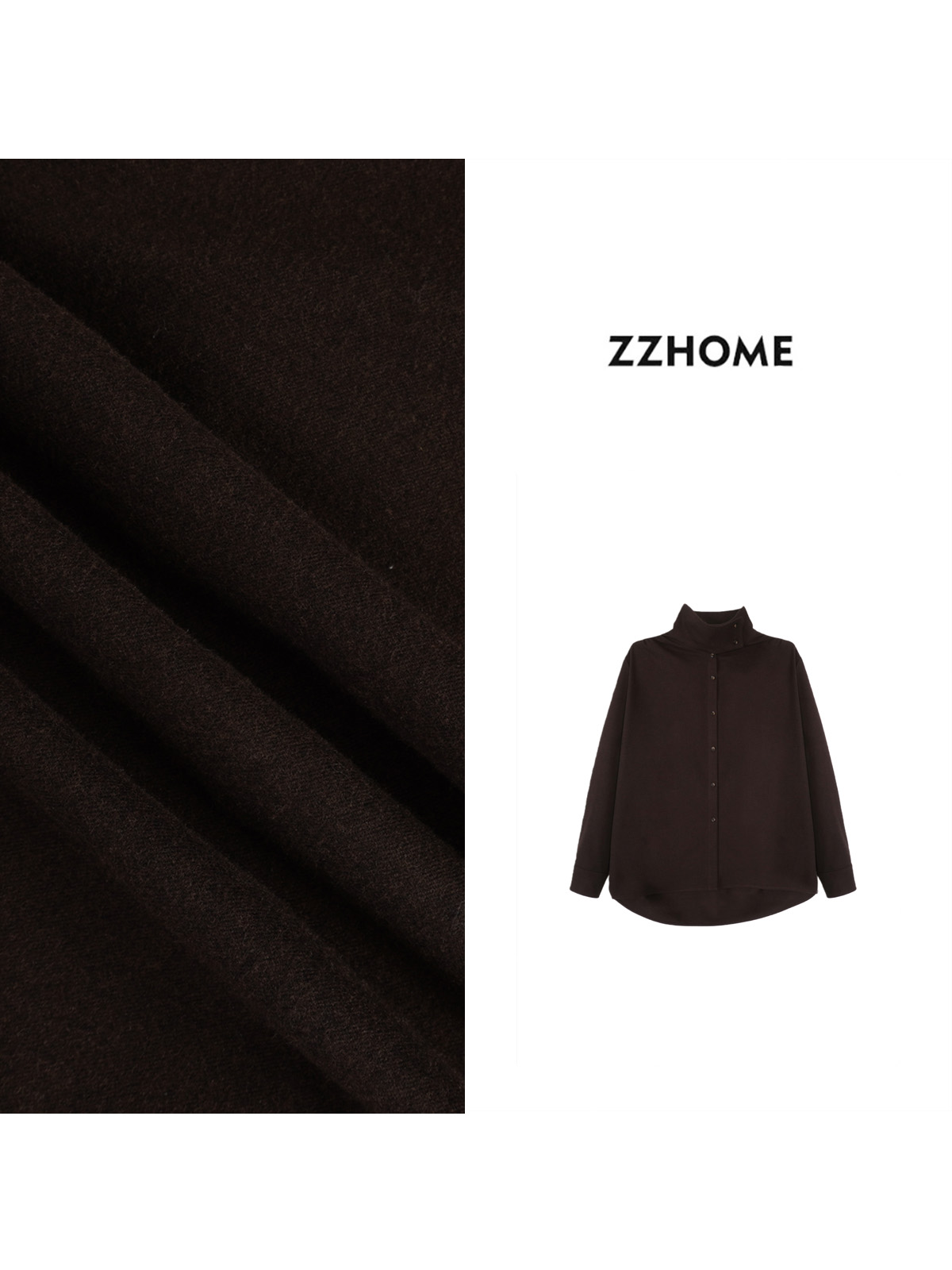 ZOZO HOME ｜非常规基础解构领口暖糯布朗尼衬衣q172140p