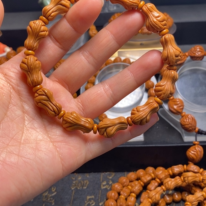 手串桃核白菜手串13