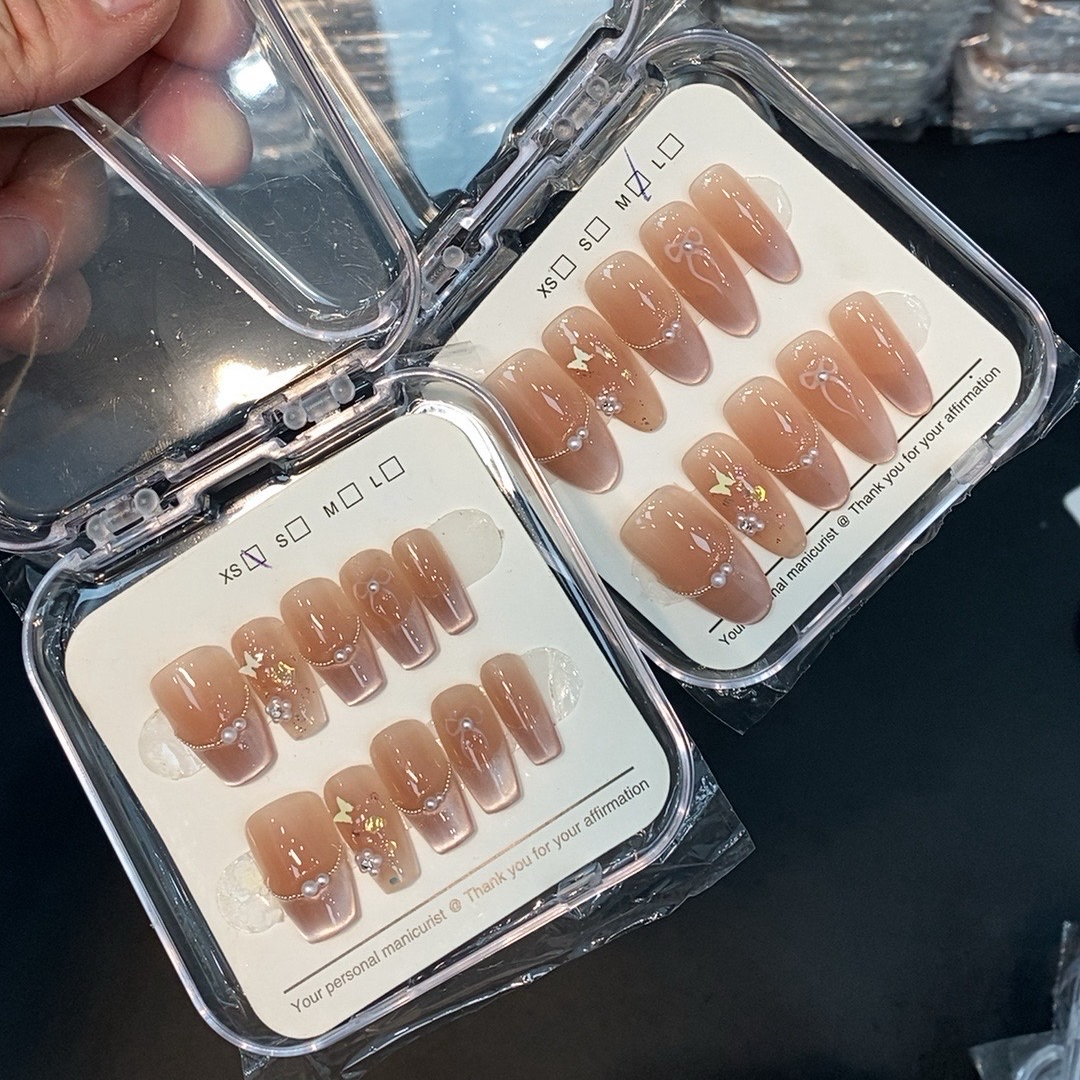 【清清清1】纯手工穿戴甲夏日清新美甲可拆卸气质显白新款