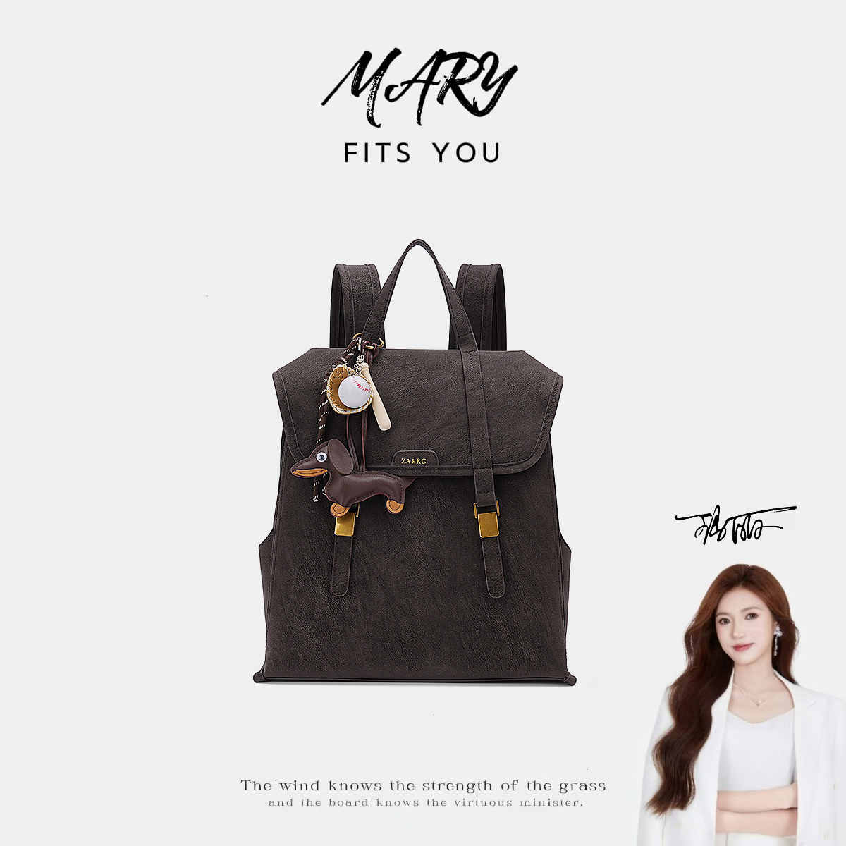 【可可腊肠】【Mary玛丽甄选】新款双肩包女时尚百搭背包女-60278-3