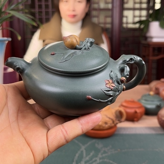 绿泥茶壶寒*原矿紫砂泥