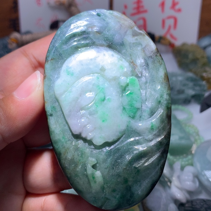 翡翠颈饰未镶嵌保真天然A货翡翠