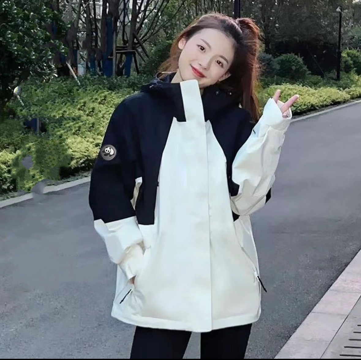0626熊猫系列三防冲锋衣女滑雪服外套冬季三合一登山服