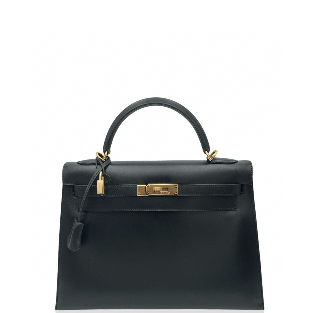 99新 Hermes/爱马仕 kelly 32 框D（2000年）box 89 黑色金扣0105m7
