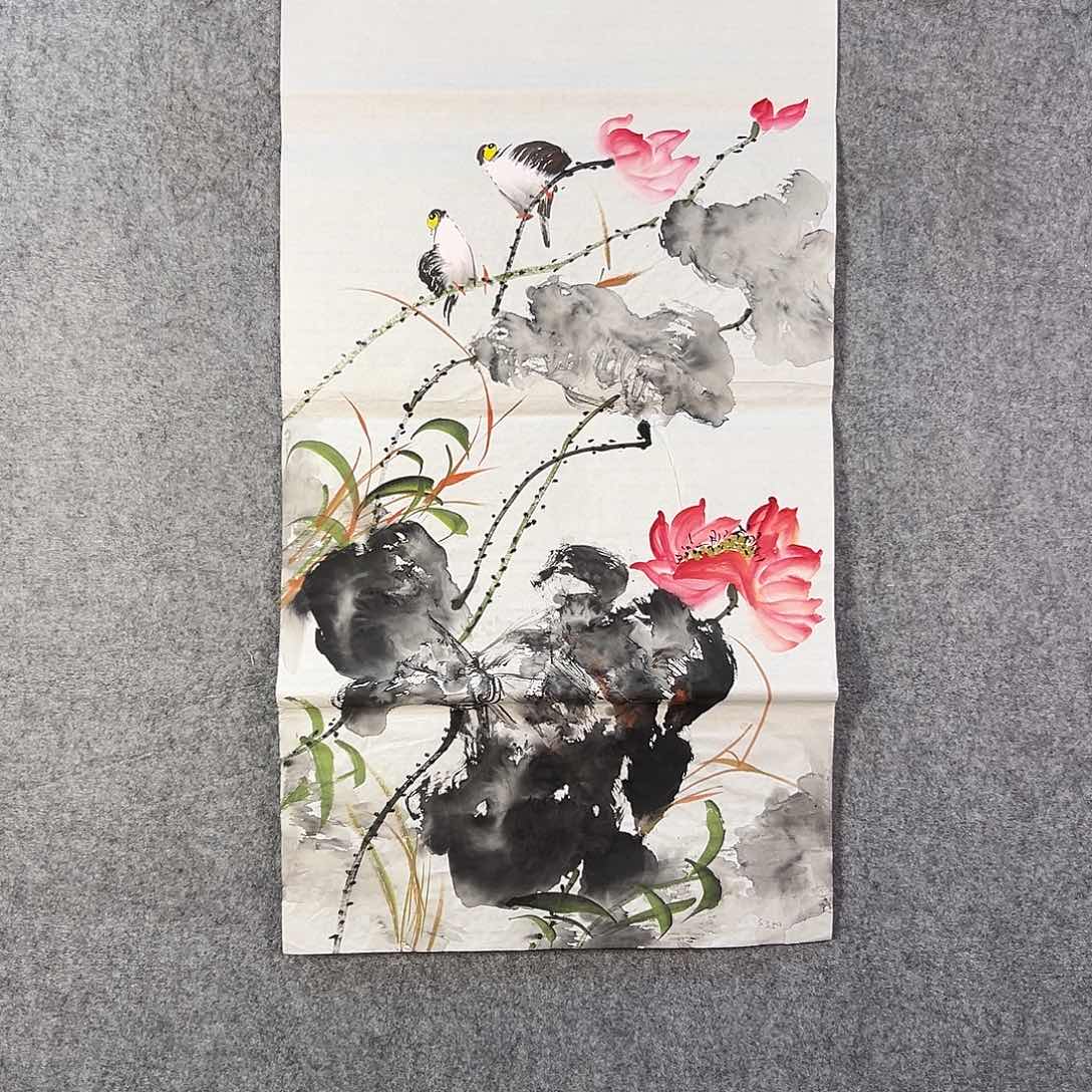 国画499 牡丹之花之叶的颜色与