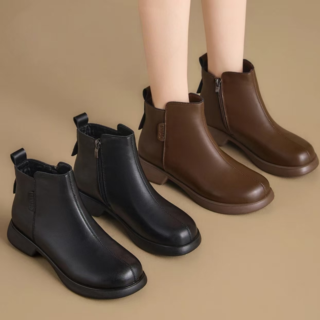 2025秋冬新款防滑平跟百搭英伦工作鞋皮鞋平底时装鞋6298