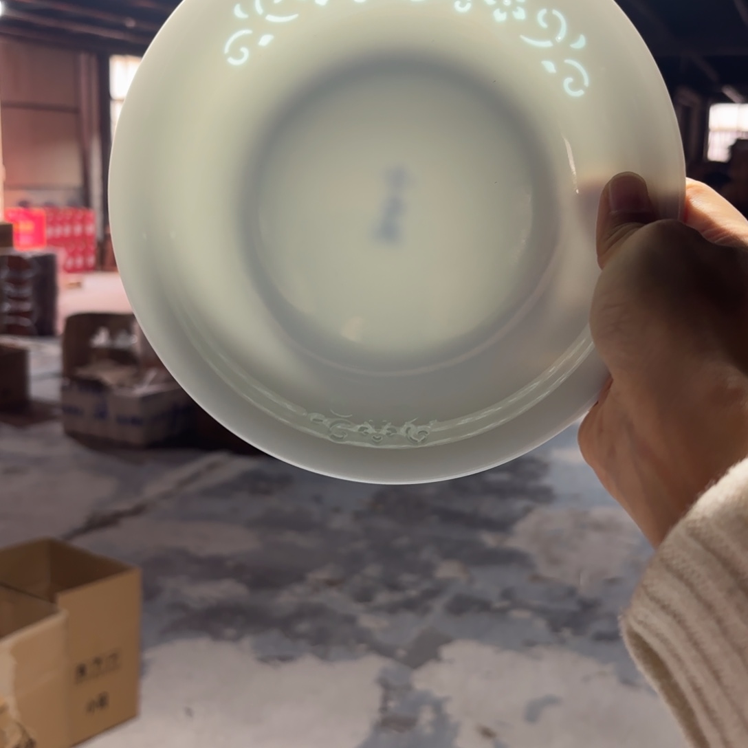 玉瓷景德镇陶瓷两只青色七英寸