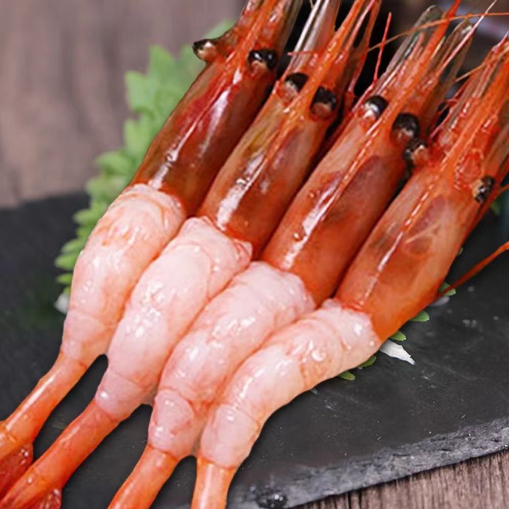 俄罗斯刺身甜虾1000克/盒，日料级刺身甜虾，超低温生吃甜虾