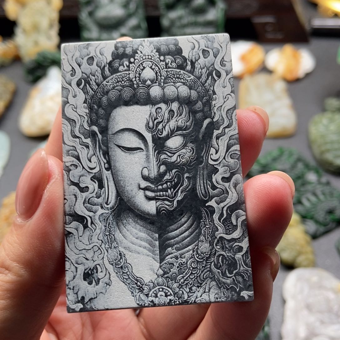 定制翡翠未镶嵌T佛魔一念