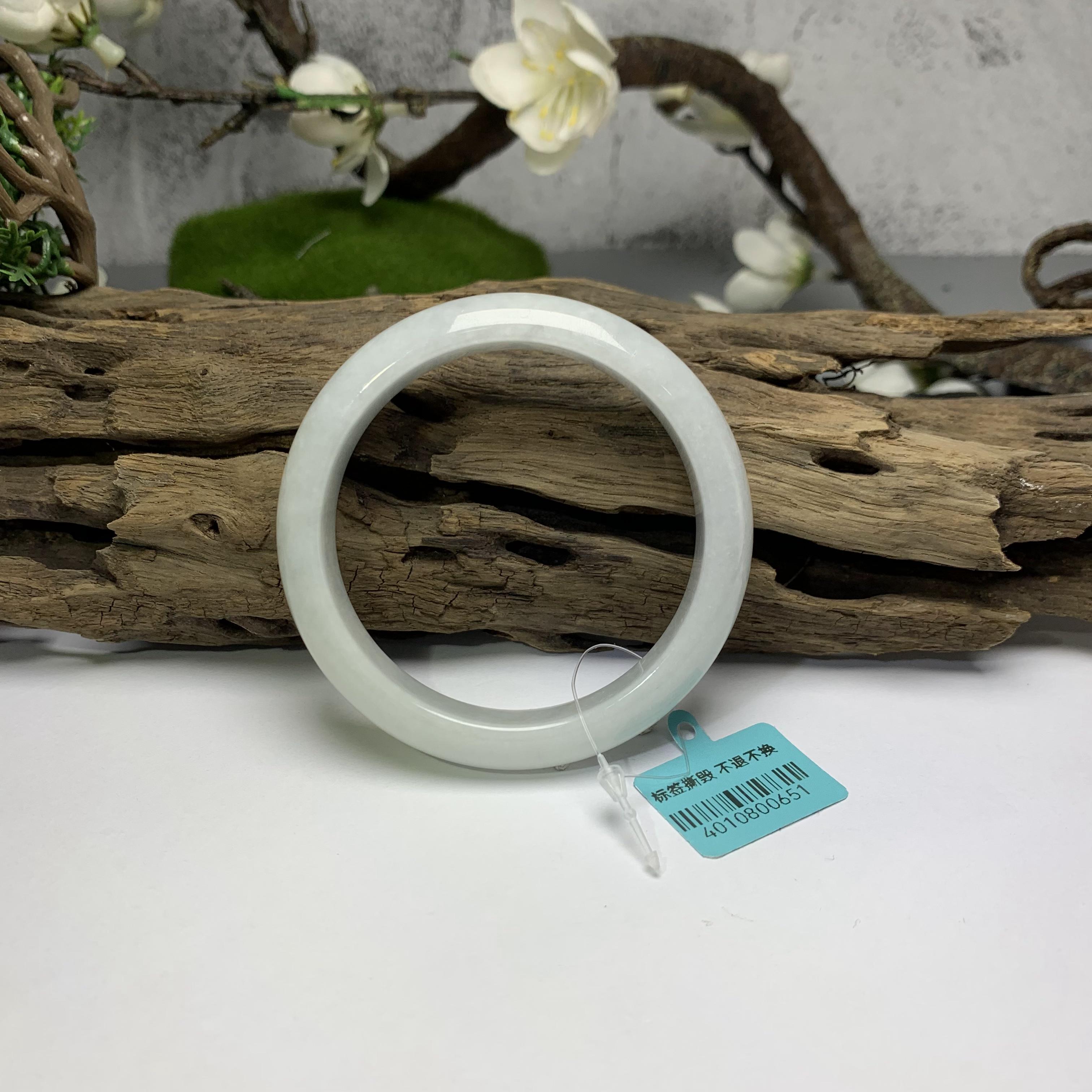 翡乘山翠天然A货缅甸翡翠 53正圈白月光带水头 0651 