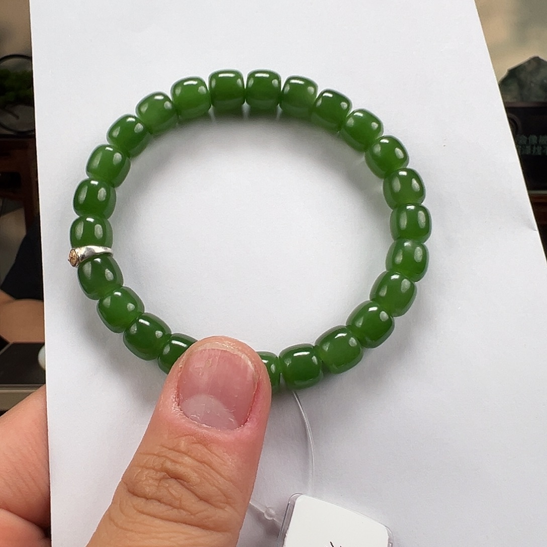 和田玉未镶嵌手链卡8.5mm