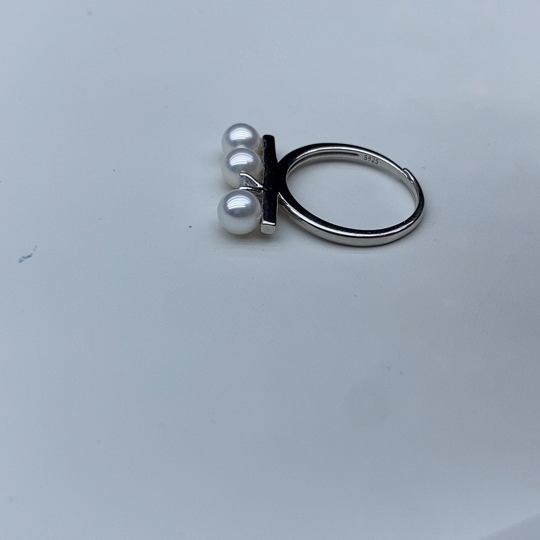 淡水珍珠戒指银S925镶嵌