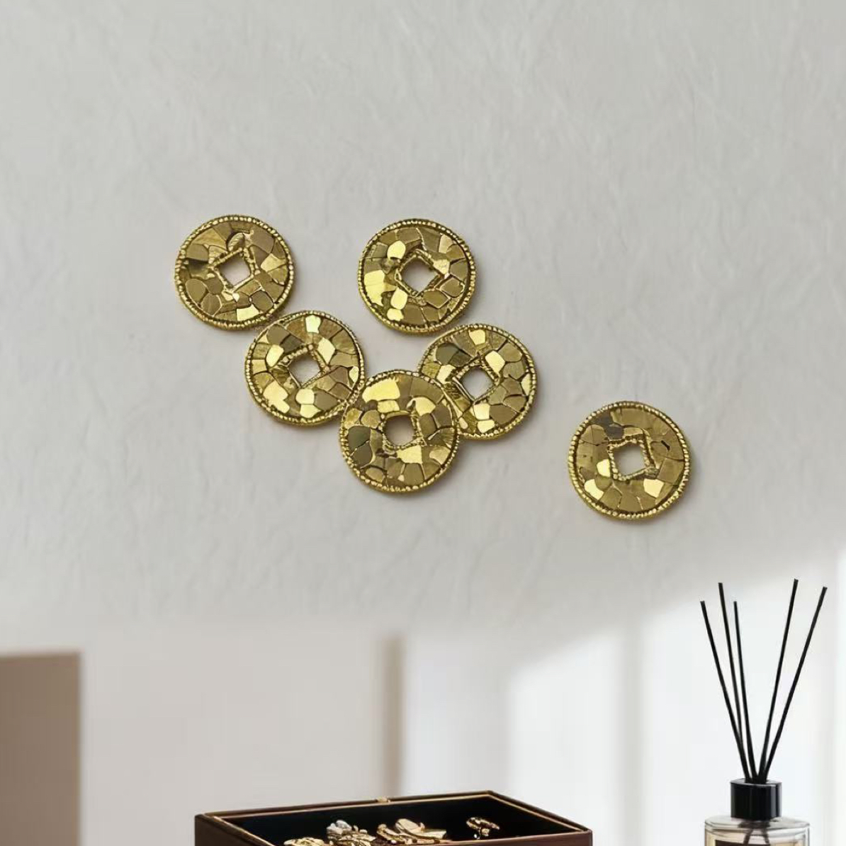 【质检发货】I8k 爆闪铜钱碎冰冰通孔隔片配件 DIY（单颗）