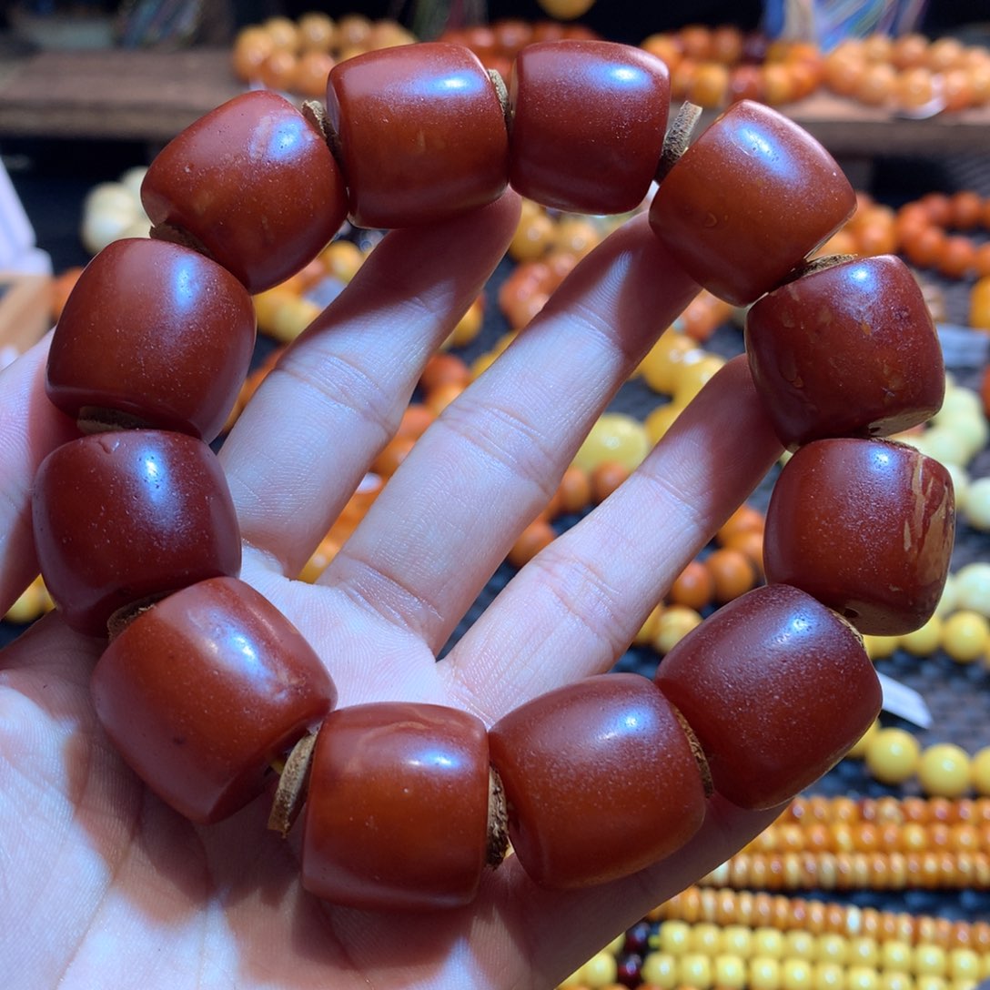 琥珀未镶嵌手链蜜蜡