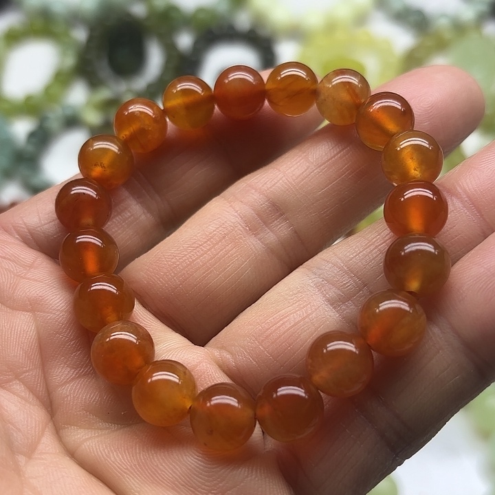 蛇纹石玉手串10未镶嵌