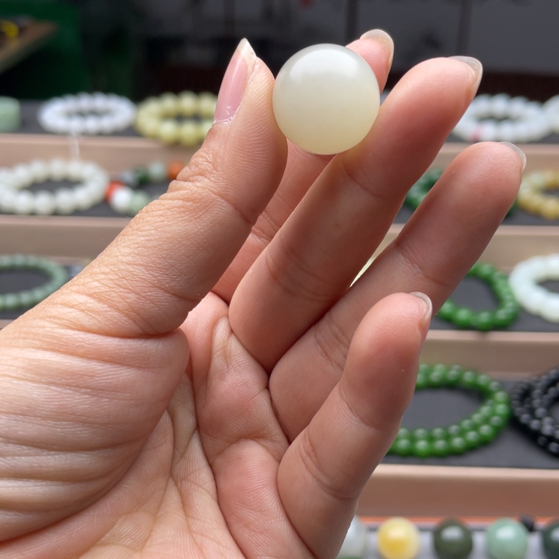 和田玉手链未镶嵌单珠18