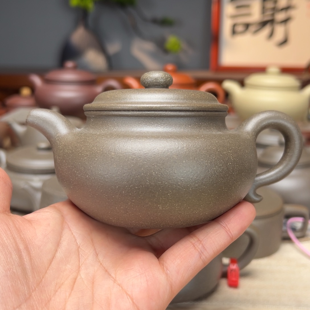 紫砂茶壶林**青蟹壳青的240